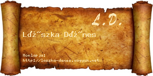 Lászka Dénes névjegykártya