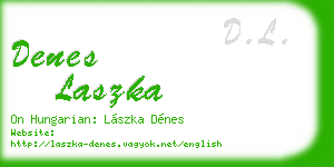 denes laszka business card